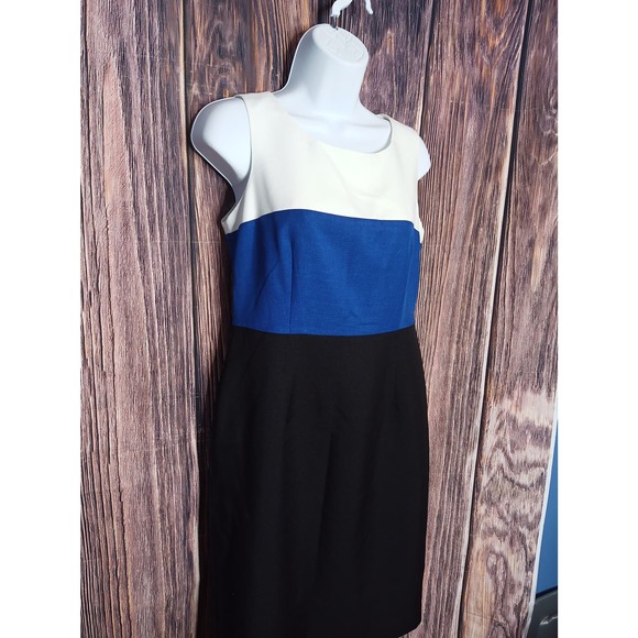 Black Label Color Block Sleeveless‎ Shift Dress Size 4 - Picture 2 of 4